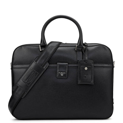 Franzy Leather Laptop Bag - Black