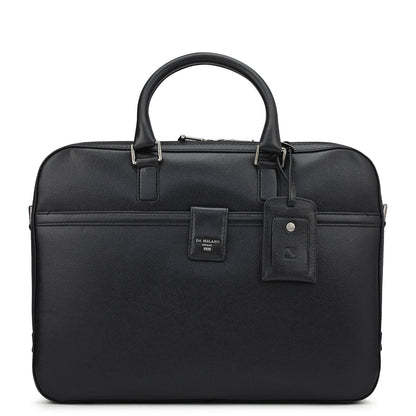 Franzy Leather Laptop Bag - Black