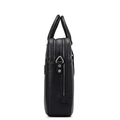Franzy Leather Laptop Bag - Black