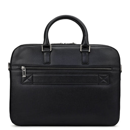 Franzy Leather Laptop Bag - Black