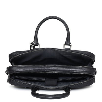 Franzy Leather Laptop Bag - Black