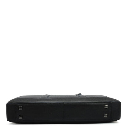Franzy Leather Laptop Bag - Black
