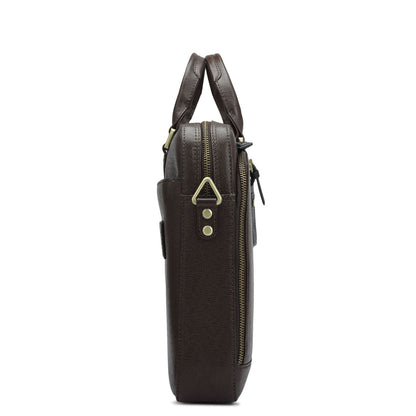 Franzy Leather Laptop Bag - Chocolate