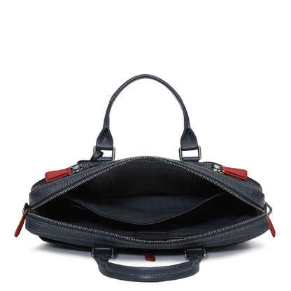 Bub Leather Laptop Bag - Navy