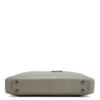 Monogram Franzy Leather Laptop Bag - Stone Grey