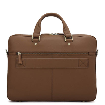 Fish Leather Laptop Bag - Cognac