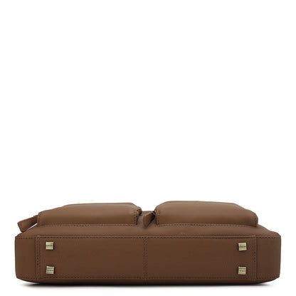 Fish Leather Laptop Bag - Cognac