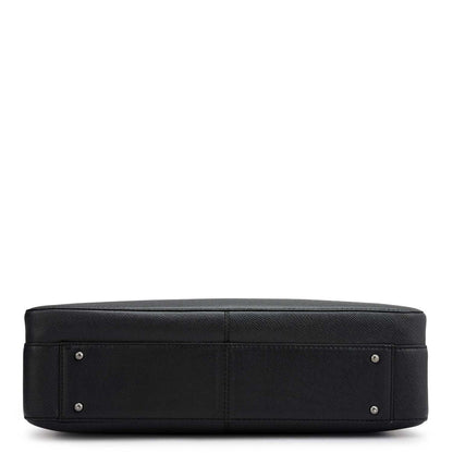 Franzy Leather Laptop Bag - Black