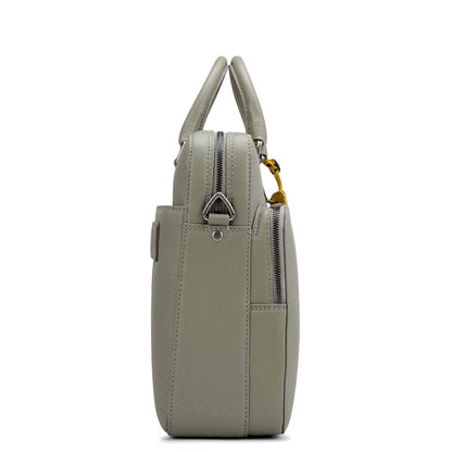 Franzy Leather Laptop Bag - Stone Grey