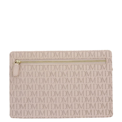 Small Monogram Leather Clutch - Blush