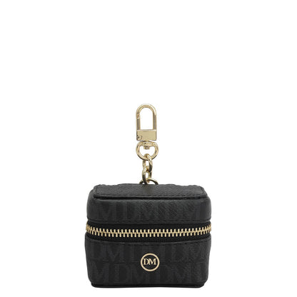 Monogram Franzy Leather Earpod Case - Black