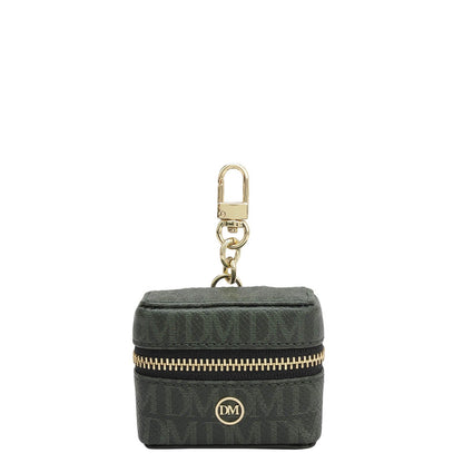 Monogram Franzy Leather Earpod Case - Petrol Green