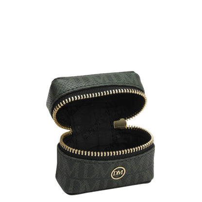 Monogram Franzy Leather Earpod Case - Petrol Green