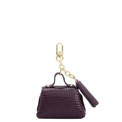 Croco Leather Earpod  Case - Grapevine