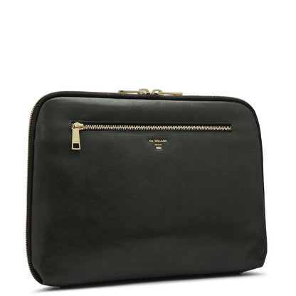 Elephant Pattern Leather Folder - Green