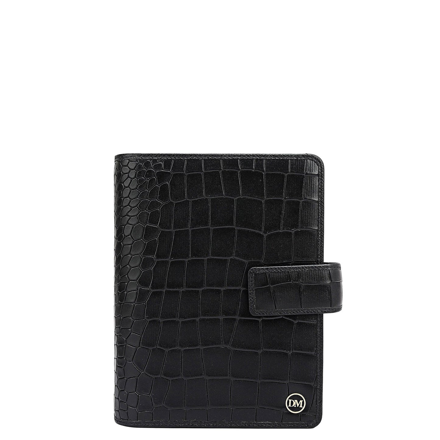 Croco Leather Filo Fax - Black