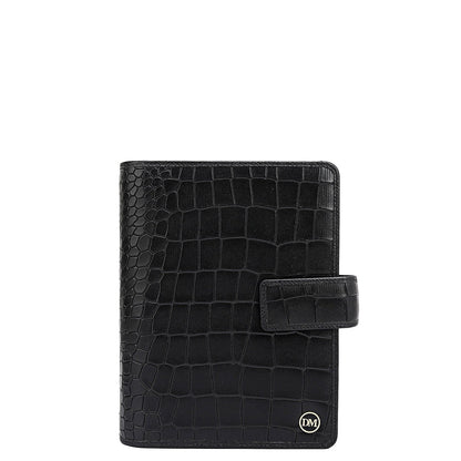 Croco Leather Filo Fax - Black