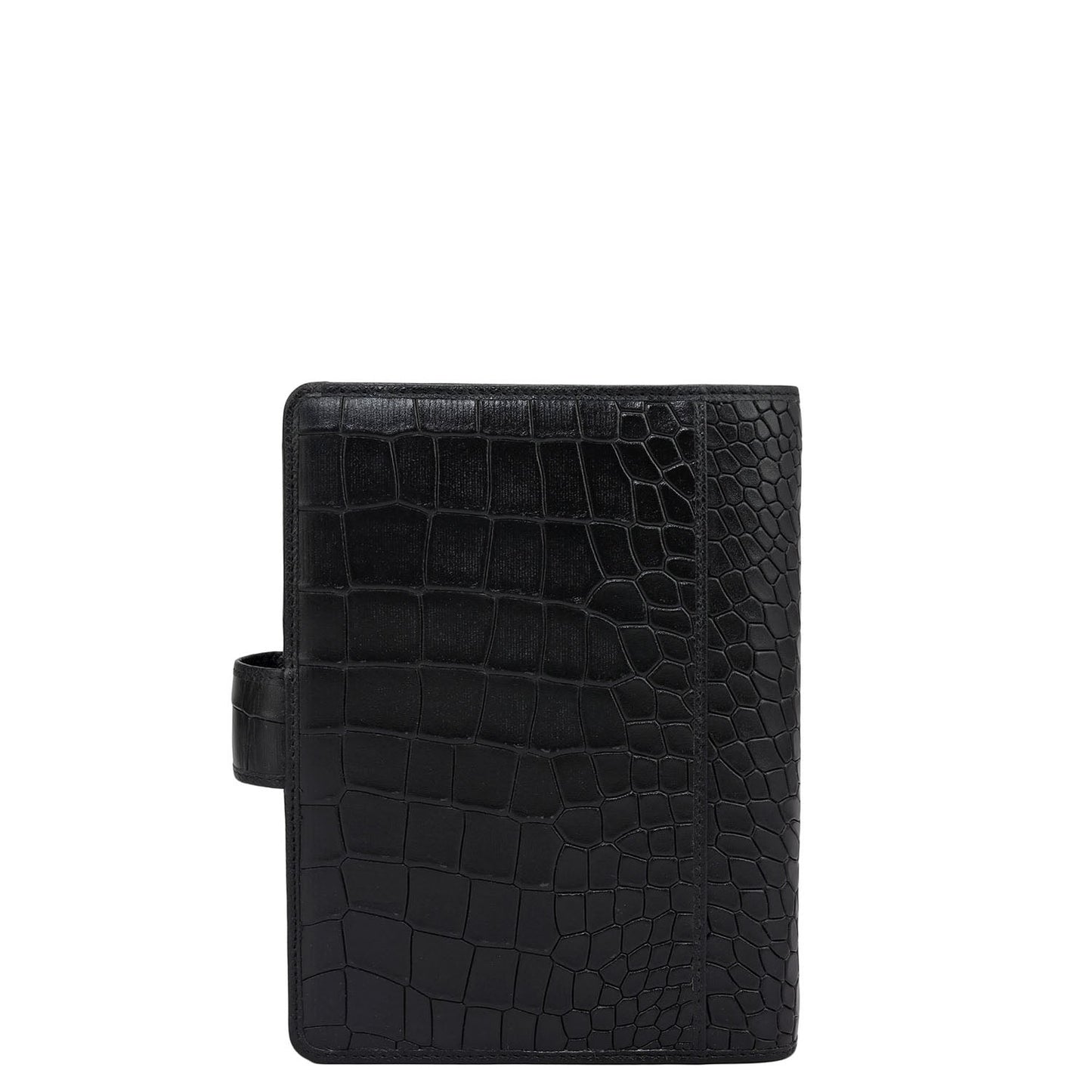 Croco Leather Filo Fax - Black