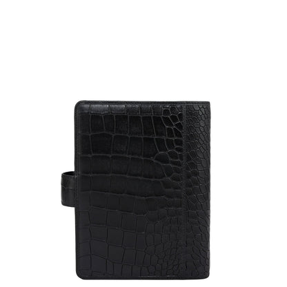 Croco Leather Filo Fax - Black