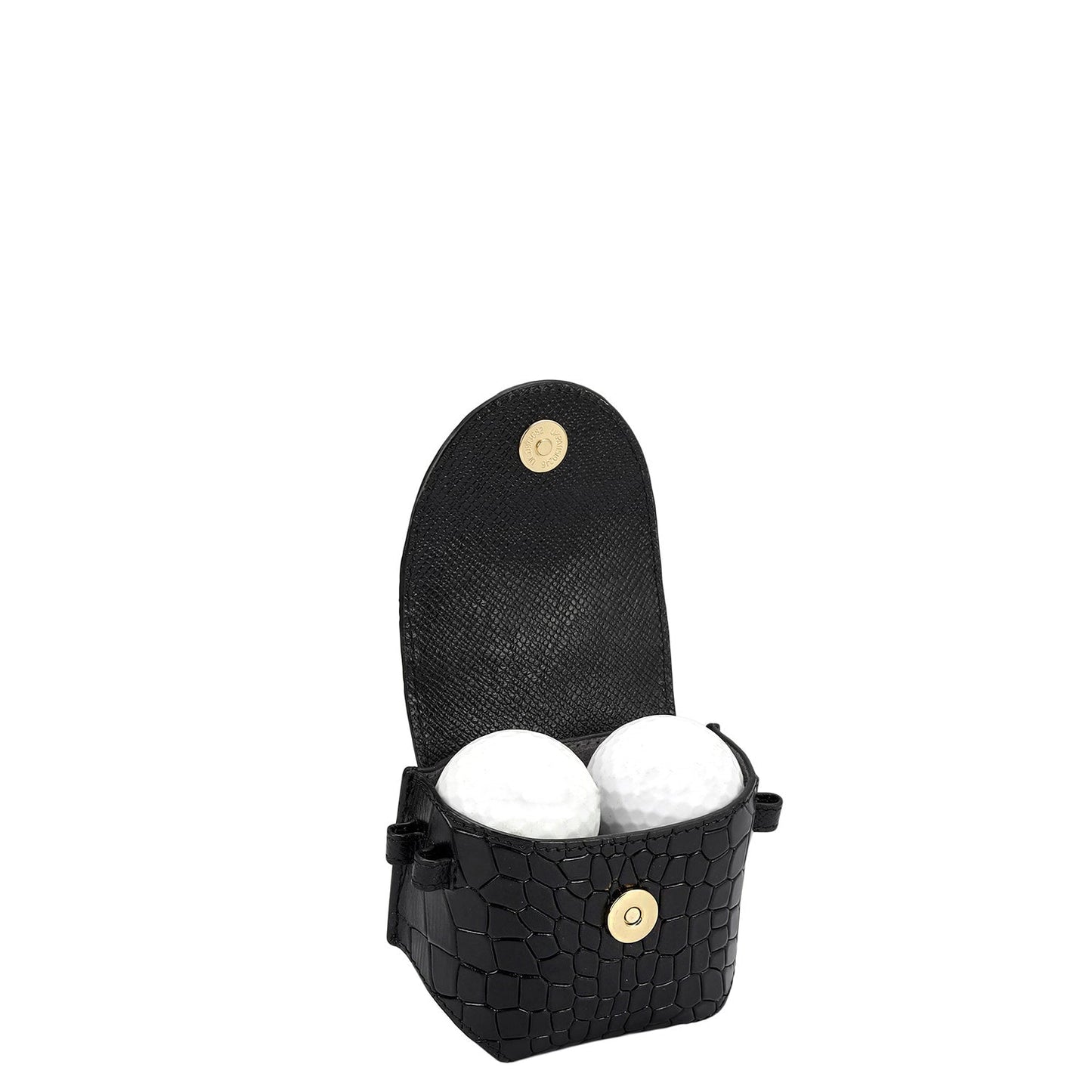 Croco Leather Golf Ball - Black