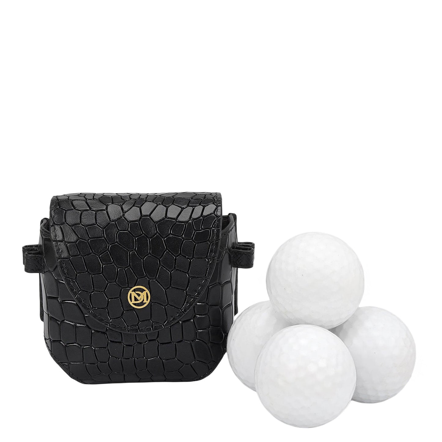 Croco Leather Golf Ball - Black