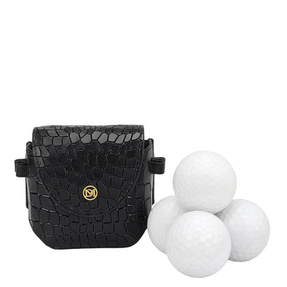 Croco Leather Golf Ball - Black