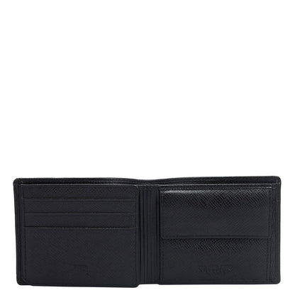 Black Saffiano Fish Leather Mens Wallet & Belt Gift Set
