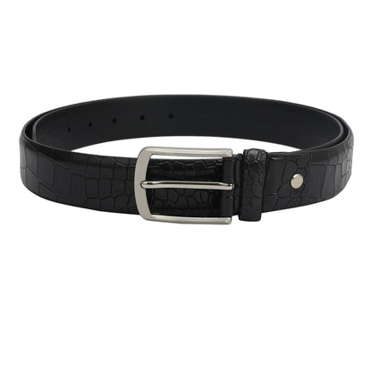 Black Brown Plain Croco Mens Wallet & Belt Gift Set
