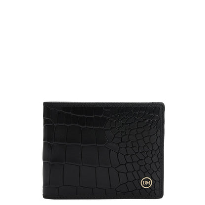 Black Croco Mens Wallet & Belt Gift Set