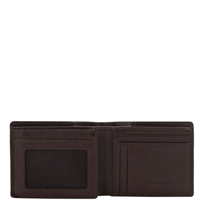 Croco Leather Mens Wallet & Belt Gift Set - Brown
