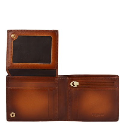 Cognac Plain Leather Mens Wallet & Belt Gift Set