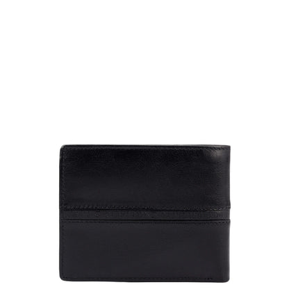 Black Plain Leather Mens Wallet & Belt Gift Set
