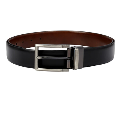 Black Plain Leather Mens Wallet & Belt Gift Set