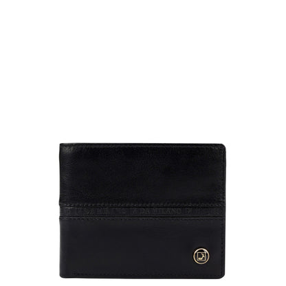 Black Plain Leather Mens Wallet & Belt Gift Set