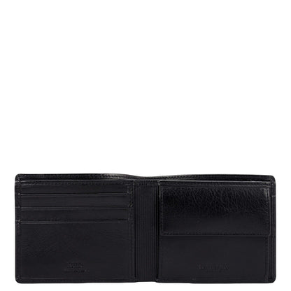 Black Plain Leather Mens Wallet & Belt Gift Set