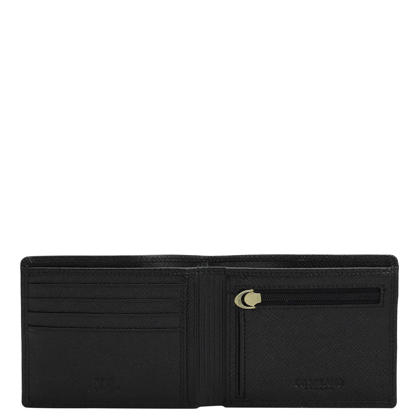 Saffiano Franzy Leather Mens Wallet & Belt Gift Set - Black