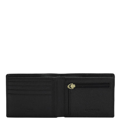 Saffiano Franzy Leather Mens Wallet & Belt Gift Set - Black