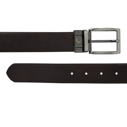 Saffiano Franzy Leather Mens Wallet & Belt Gift Set - Black