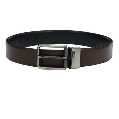 Brown Plain Leather Mens Wallet & Belt Gift Set