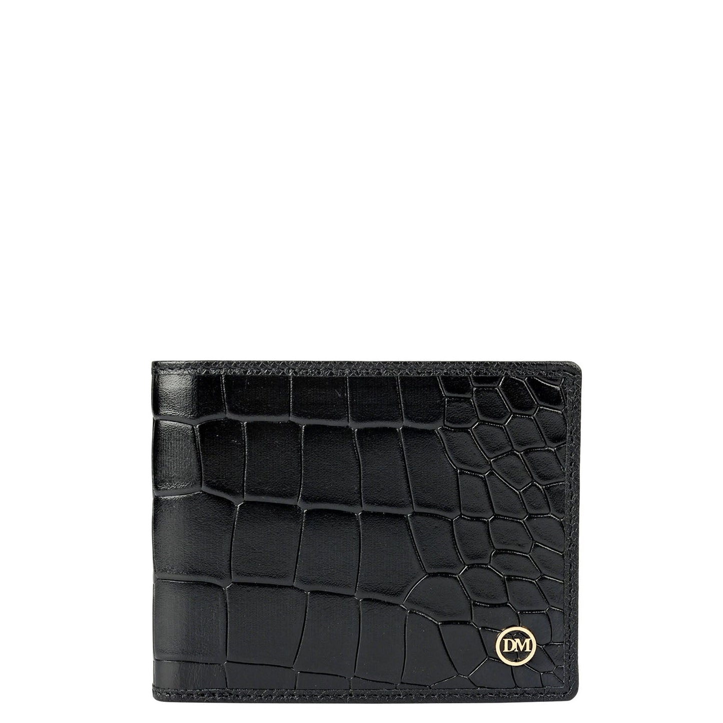 Black Croco Leather Mens Wallet & Belt Gift Set