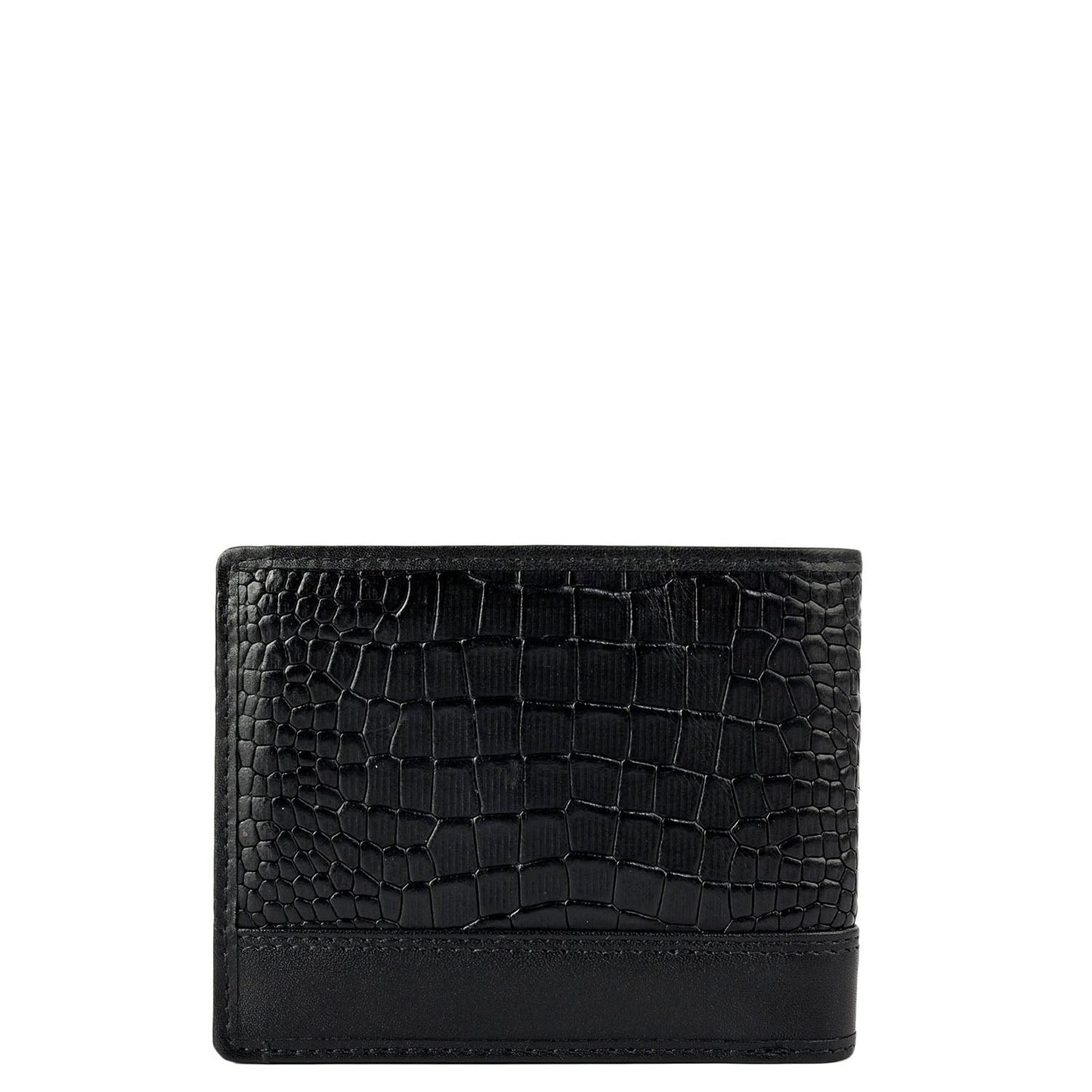 Black Croco Leather Mens Wallet & Belt Gift Set