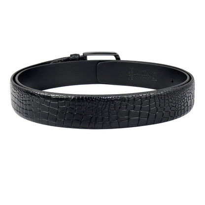 Black Croco Leather Mens Wallet & Belt Gift Set