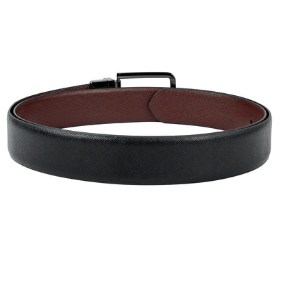 Black Saffiano Franzy Leather Mens Wallet & Belt Gift Set