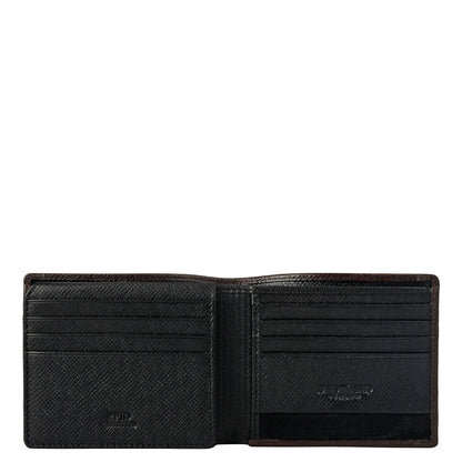 Black Saffiano Franzy Leather Mens Wallet & Belt Gift Set