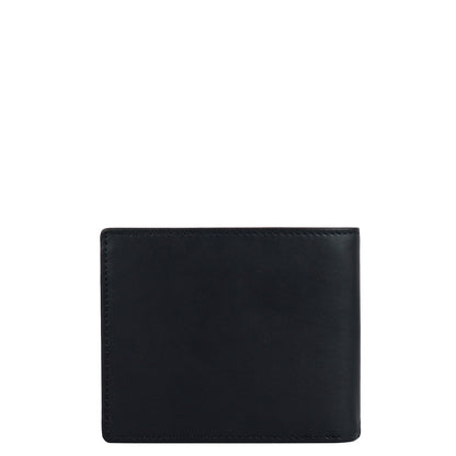 Black Plain Leather Mens Wallet & Belt Gift Set