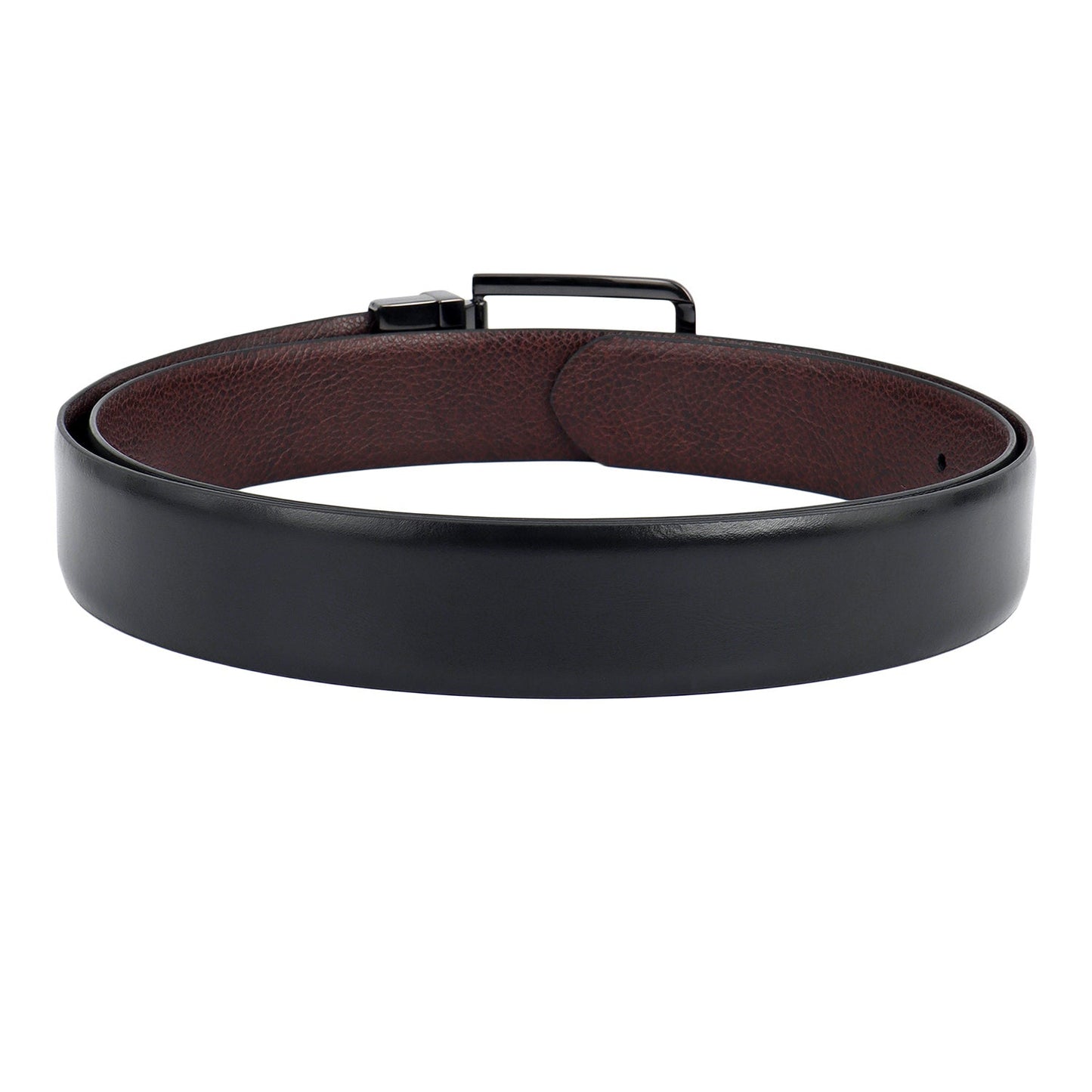 Black Plain Leather Mens Wallet & Belt Gift Set