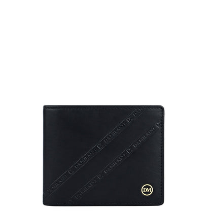 Black Plain Leather Mens Wallet & Belt Gift Set