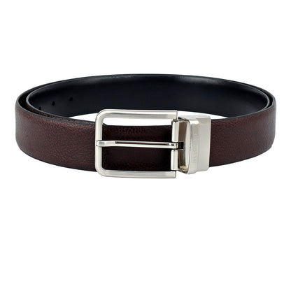 Brown Plain Leather Mens Wallet & Belt Gift Set