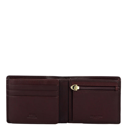 Brown Plain Leather Mens Wallet & Belt Gift Set
