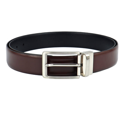 Brown Plain Leather Mens Wallet & Belt Gift Set